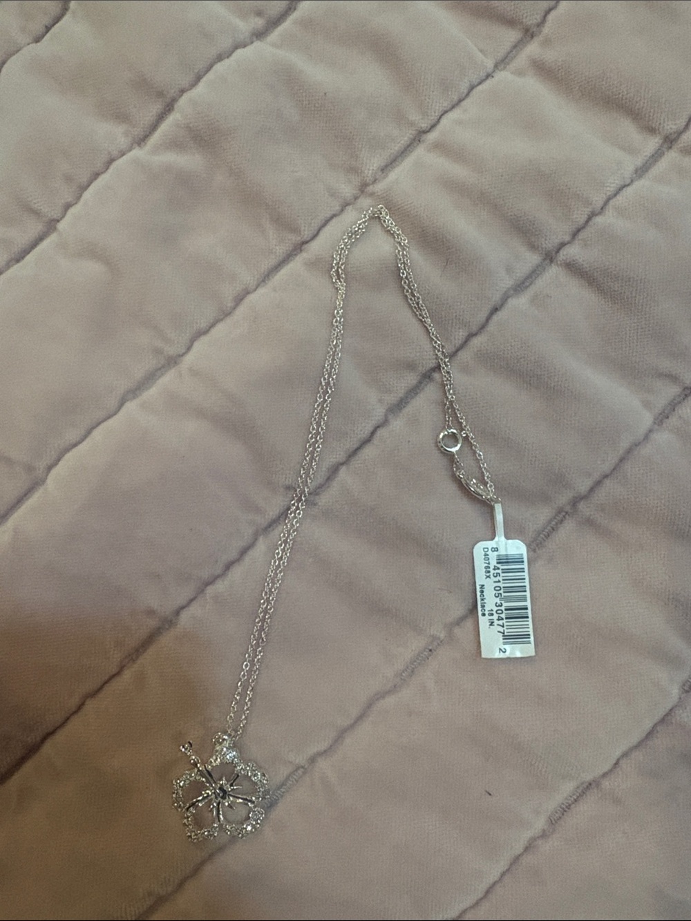 Kohl's Silver Floral Crystal Pendant Necklace